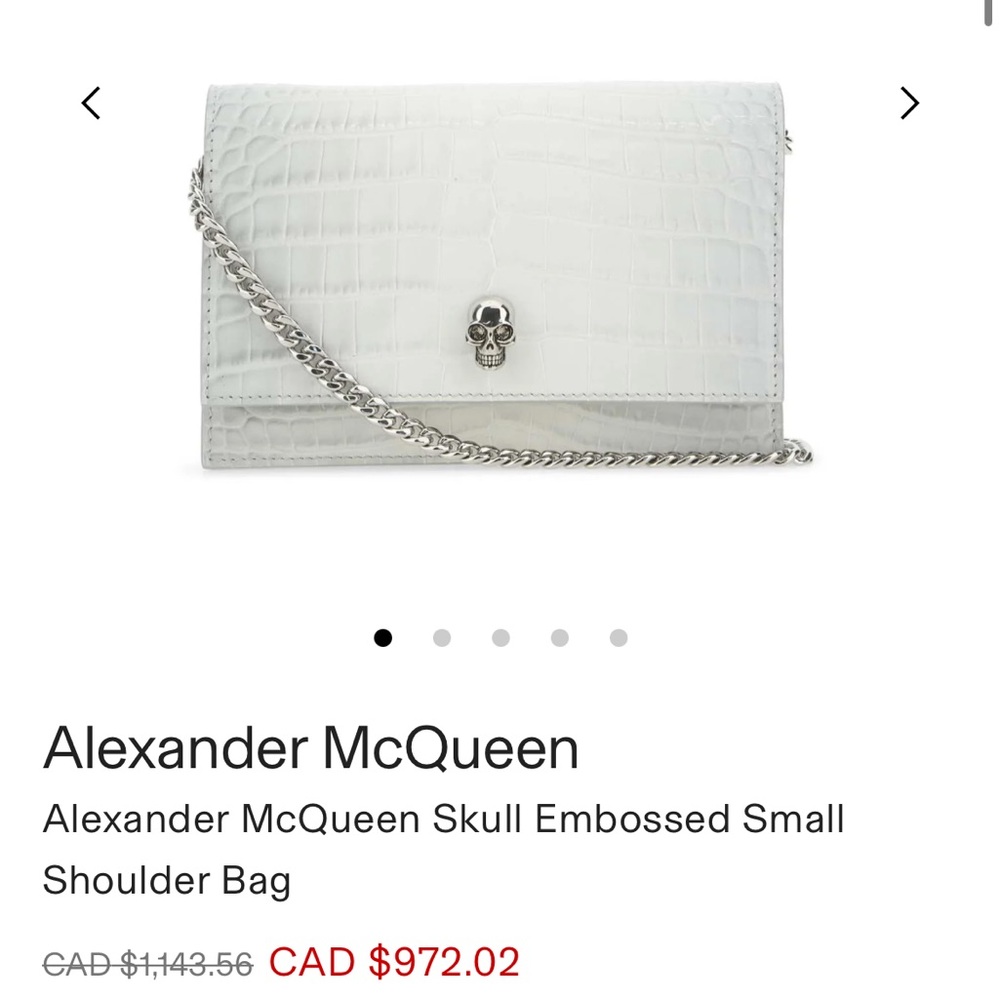 Alexander McQueen Skull Embossed Small Shoulder Bag